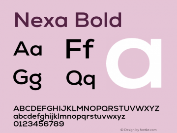 Nexa Bold Version 2.001;hotconv 1.0.109;makeotfexe 2.5.65596 Font Sample
