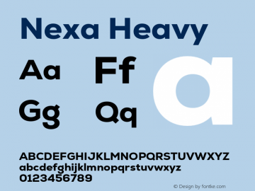 Nexa Heavy Version 2.001;hotconv 1.0.109;makeotfexe 2.5.65596 Font Sample