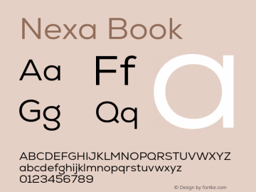 Nexa Book Version 2.001;hotconv 1.0.109;makeotfexe 2.5.65596 Font Sample