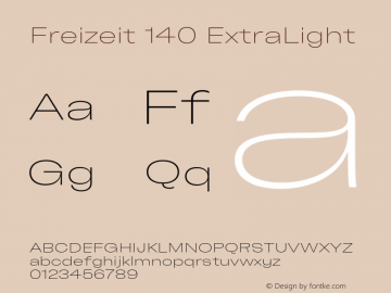 Freizeit 140 ExtraLight Version 1.002;hotconv 1.0.109;makeotfexe 2.5.65596图片样张