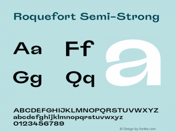 Roquefort Semi-Strong Version 1.200;hotconv 1.0.109;makeotfexe 2.5.65596 Font Sample