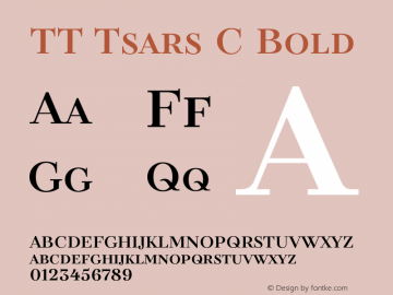 TT Tsars C Bold Version 1.010 Font Sample