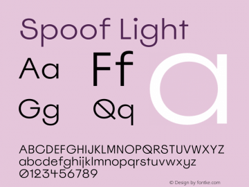 Spoof Light Version 1.400;hotconv 1.0.109;makeotfexe 2.5.65596 Font Sample