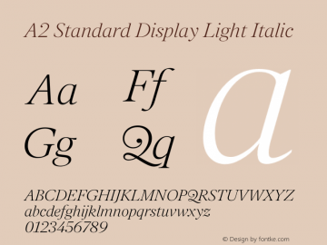 A2 Standard Display Light Italic Version 1.001 | wf-rip DC20191005图片样张