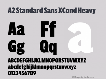 A2 Standard Sans XCond Heavy Version 1.001 | wf-rip DC20191005 Font Sample