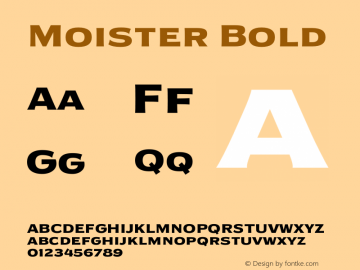 Moister Bold Version 1.000 | wf-rip DC20191005图片样张