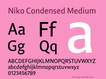 NikoCondensed-Medium Version 1.002 | w-rip DC20190610 Font Sample