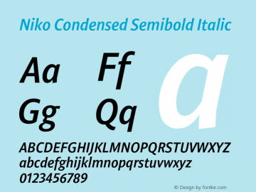 NikoCondensed-SemiboldItalic Version 1.002 | w-rip DC20190610图片样张