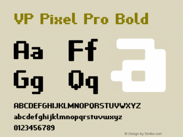 VP Pixel Bold Version 1.000 | wf-rip DC20190515 Font Sample