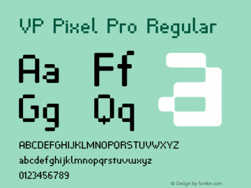 VP Pixel Pro Regular Version 1.000 | wf-rip DC20190515 Font Sample