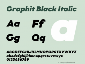 Graphit Black Italic Version 1.000;PS 001.000;hotconv 1.0.88;makeotf.lib2.5.64775图片样张