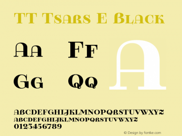TT Tsars E Black Version 1.000 Font Sample