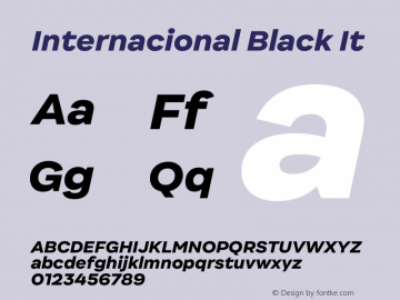 Internacional Black It Version 1.000;PS 001.000;hotconv 1.0.88;makeotf.lib2.5.64775图片样张