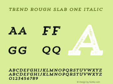 TrendRoughSlabOne-Italic 1.000 Font Sample