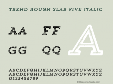 TrendRoughSlabFive-Italic 1.000 Font Sample