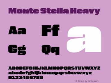 Monte Stella Heavy Version 1.101 | w-rip DC20200505 Font Sample