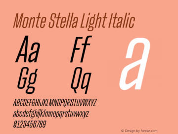 Monte Stella Light Italic Version 1.101 | w-rip DC20200505图片样张