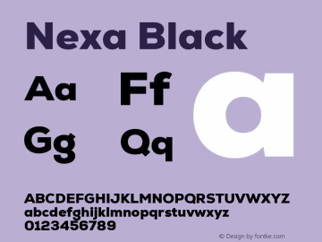Nexa Black Version 2.001 Font Sample