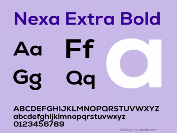Nexa Extra Bold Version 2.001 Font Sample