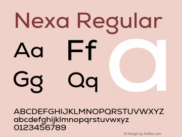 Nexa Regular Version 2.001 Font Sample