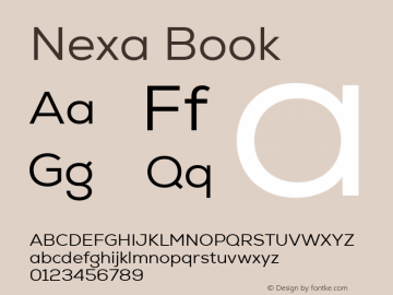 Nexa Book Version 2.001; ttfautohint (v1.8) Font Sample