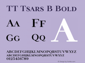TT Tsars B Bold Version 1.000 Font Sample