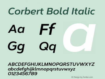 Corbert Bold Italic Version 002.001 March 2020图片样张