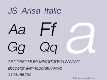 JS Arisa Italic Version 1.1; 2001图片样张