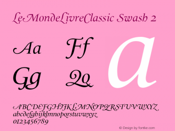 LeMondeLivreClassic Swash 2 001.001 Font Sample