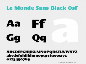 Le Monde Sans Black OsF 001.000 Font Sample