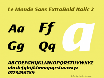 Le Monde Sans ExtBd Ita 2 001.000 Font Sample