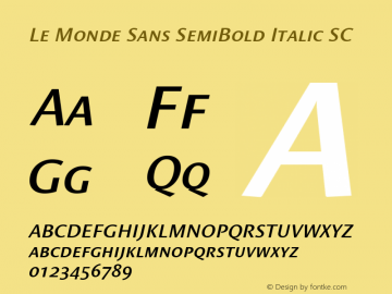Le Monde Sans SemiBold Italic SC 001.000 Font Sample