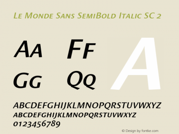 Le Monde Sans SemBd Ita SC 2 001.000 Font Sample