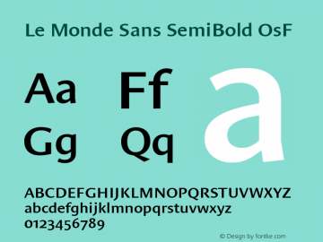 Le Monde Sans SemiBold OsF 001.000 Font Sample