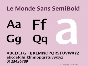 Le Monde Sans SemiBold 001.000 Font Sample