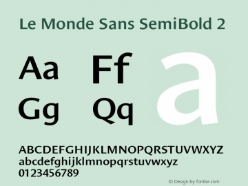Le Monde Sans SemiBold 2 001.000 Font Sample