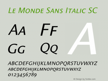 Le Monde Sans Italic SC 001.000 Font Sample