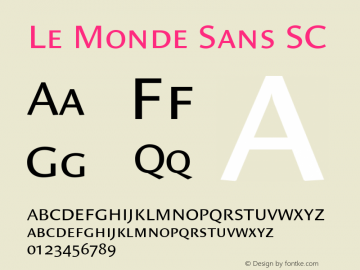 Le Monde Sans Normal SC 001.000 Font Sample