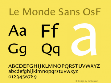 Le Monde Sans Normal OsF 001.000 Font Sample
