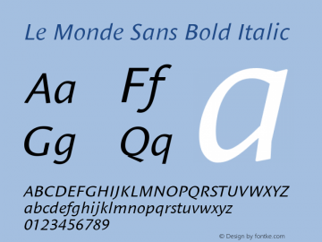Le Monde Sans Italic 001.000 Font Sample