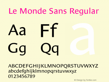Le Monde Sans Normal 001.000 Font Sample