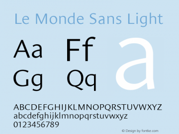 Le Monde Sans Light 001.000 Font Sample