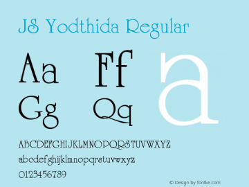 JS Yodthida Regular Version 2.0; 2002; initial release Font Sample