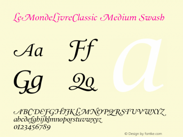 LeMondeLivreClassic Swash 001.001 Font Sample