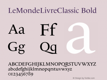 LeMondeLivreClassic 001.001 Font Sample