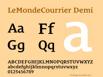 LeMondeCourrier Demi Version 001.006 Font Sample