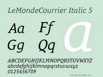 LeMondeCourrier Italic 5 Version 001.006图片样张