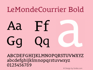 LeMondeCourrier Normal Version 001.006 Font Sample