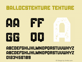 BallocsTexture-Texture Version 1.000 Font Sample