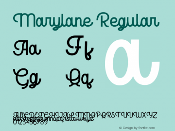 Marylane Version 1.00;August 31, 2020;FontCreator 11.5.0.2427 64-bit Font Sample